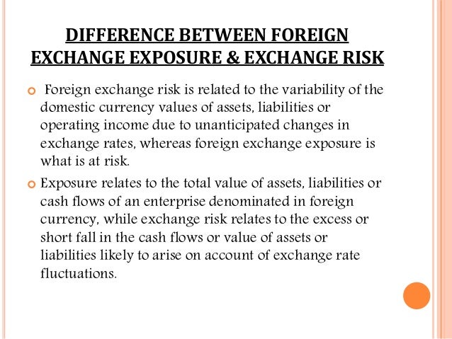 nature of foreign exchange exposure foreign exchange risk vs exposure